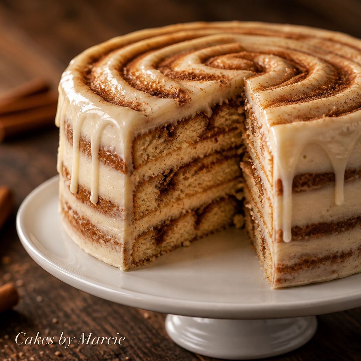 Cinnamon roll cake — Cupcakes by Marcie