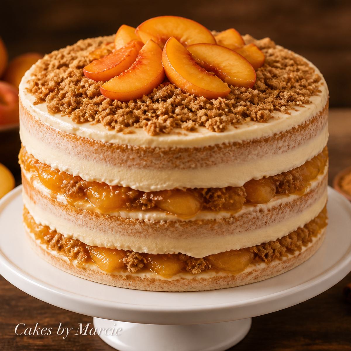 Peach cobbler cake — Cupcakes by Marcie