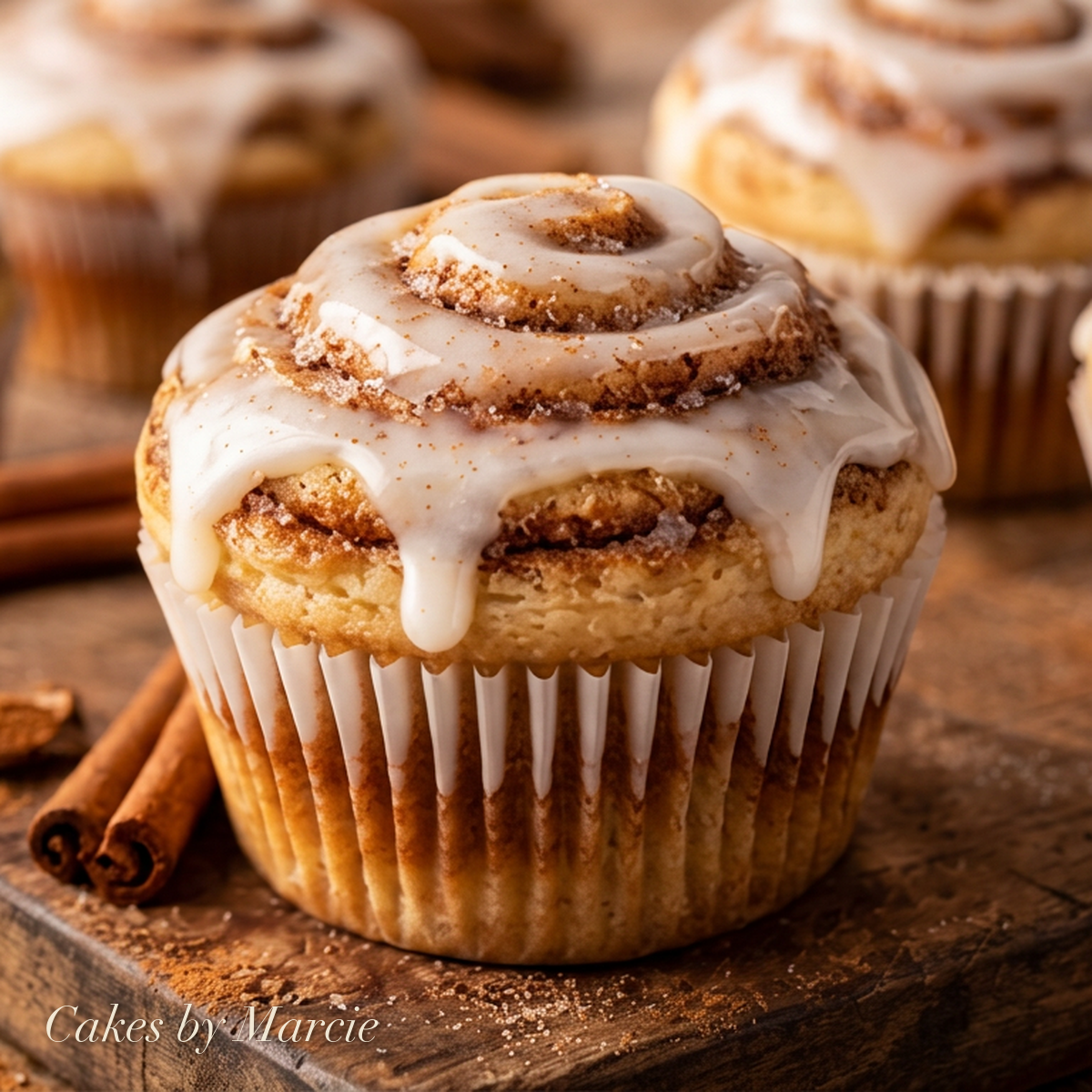 Cinnamon Seduction cupcake with cream cheese glaze — Cupcakes by Marcie, Abu Dhabi UAE